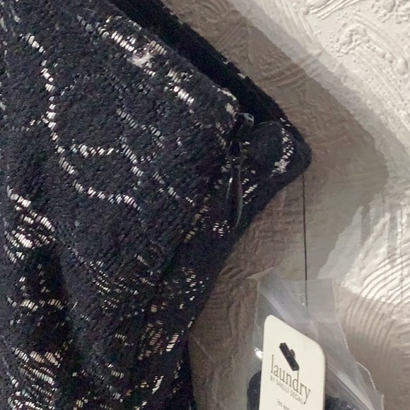 Laundry by Shelli Segal NEW - Sz 8 - strapless two layer lace Black/Silver Dress - Picture 4 of 11